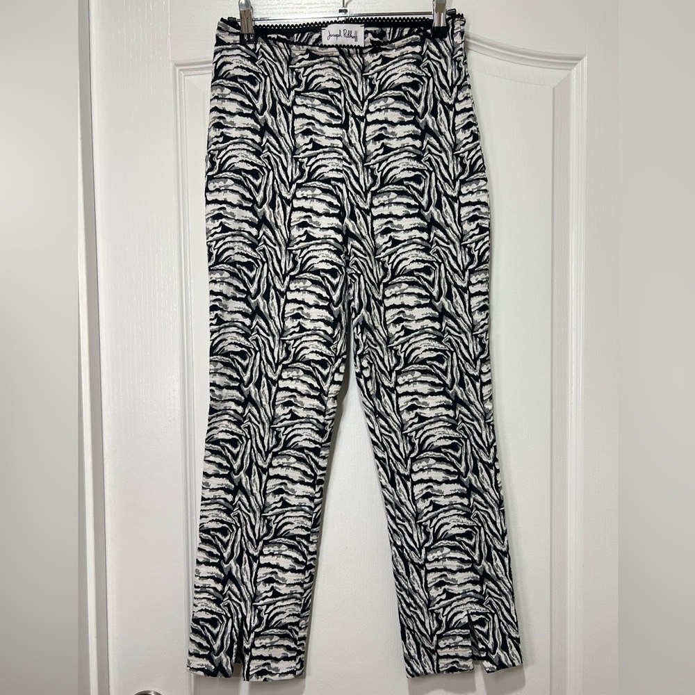 Joseph Ribkoff Black and White Zebra Pattern Pants Size 4